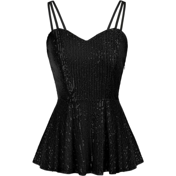 NWT GRACE KARIN Spaghetti Strap Ruffle Camisole Sleeveless Peplum Top - Picture 1 of 10
